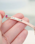 Personalised Birth Flower Swarovski Crystal Rose Gold Bracelet