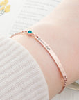 Personalised Birth Flower Swarovski Crystal Rose Gold Bracelet