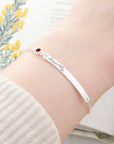 Personalised Silver Birth Flower Swarovski Crystal Bracelet