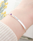 Personalised Silver Birth Flower Swarovski Crystal Bracelet