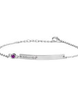 Personalised Silver Birth Flower Swarovski Crystal Bracelet