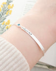 Personalised Silver Birth Flower Swarovski Crystal Bracelet