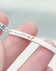 Personalised Silver Birth Flower Swarovski Crystal Bracelet