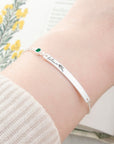 Personalised Silver Birth Flower Swarovski Crystal Bracelet