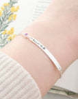 Personalised Silver Birth Flower Swarovski Crystal Bracelet