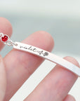 Personalised Silver Birth Flower Swarovski Crystal Bracelet