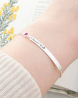Personalised Silver Birth Flower Swarovski Crystal Bracelet