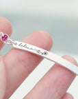 Personalised Silver Birth Flower Swarovski Crystal Bracelet