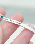 Personalised Silver Birth Flower Swarovski Crystal Bracelet