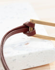 Personalised Men's Shoreditch Gold Bar Brown Leather Bracelet