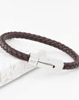 Personalised Men's Brown Leather Contemporary Clasp Bracelet