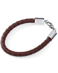 Personalised Men's Brown Horseshoe Bracelet with Sterling Silver Clasp