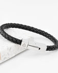 Personalised Men's Leather Celtic Trinity Bracelet With Tube Clasp