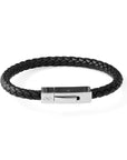 Personalised Men's Leather Infinity Bracelet With Tube Clasp