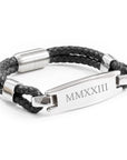 Personalised Men's Leather ID Bracelet