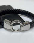 Personalised Men's Eternity Ring Leather Bracelet