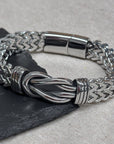 Personalised Men's Woven Stainless Steel Infinity Knot Bracelet