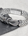 Personalised Men's Woven Stainless Steel Infinity Knot Bracelet