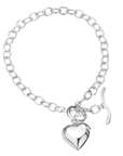 Sterling Silver Chain Bracelet with Heart Charm