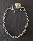 Sterling Silver Chain Bracelet with Heart Charm