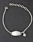 Personalised Kid's Sterling Silver Bracelet with Heart Charm