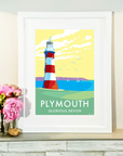 Plymouth Vintage Seaside Travel Poster Print