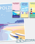 Polzeath Vintage Seaside Travel Poster Print