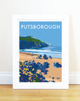 Vintage Travel Poster Putsborough North Devon