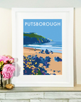Vintage Travel Poster Putsborough North Devon