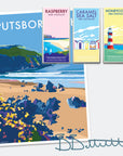 Vintage Travel Poster Putsborough North Devon