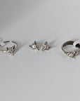 Silver Steed Fox Head Stud Earrings