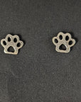 Silver Steed Silver Dog Paws 1 Stud Earrings