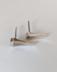 Silver Steed Short Hoof Nail Stud Earrings