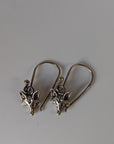 Silver Steed Fox Long Dropped Earrings