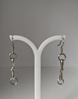 Silver Steed Snaffle Bit Long Dropped Earrings