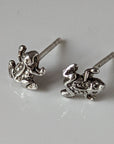 Silver Steed Spotted Frog Stud Earrings