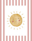 Sunshine Print - Pale Red Stripes