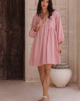 Palmira Handcrafted Linen Mini Dress-1