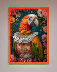Premium Parrot Renaissance Stare Framed Wall Art, Luxury Classic Elegance with Vibrant Colors, Customizable Sizes and Frames by Zestio at brixbailey.com