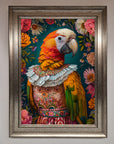 Premium Parrot Renaissance Stare Framed Wall Art, Classic Elegant Vibrant Color Customizable Sizes and Frames by Zestio at brixbailey.com