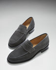 Slate Grey Suede Loafers, Welted Leather Sole