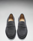 Slate Grey Suede Loafers, Welted Leather Sole