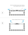 Blue Turquoise Percy Silver and Stone SKINNY Macrame Bracelet