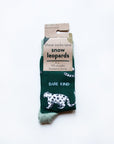 Save the Snow Leopards Bamboo Socks in Sea Green