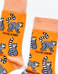 Save the Lemurs Bamboo Socks in Orange
