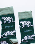 Save the Snow Leopards Bamboo Socks in Sea Green