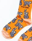 Save the Lemurs Bamboo Socks in Orange