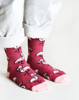 Save the Flamingos Bamboo Socks in Pink