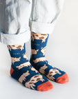 Save the Pigs Bamboo Socks in Navy