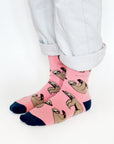 Save the Sloths Bamboo Socks in Pink